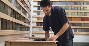 Clay templating a concrete countertop project during the CHENG Concrete Countertop Form Making Demonstration