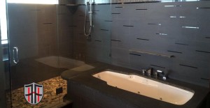 Concrete Tub Surround and Tile Wall by Franklin Fine Homes | Concrete Exchange