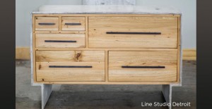 Concrete Dresser with Wood Drawers by Line Studios Detroit, MI | Concrete Exchange