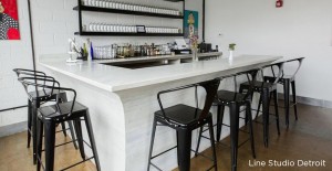 Concrete Bar Top and Walls by Line Studios Detroit, MI | Concrete Exchange